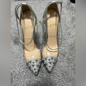 Christian Louboutin Silver Studded Heels